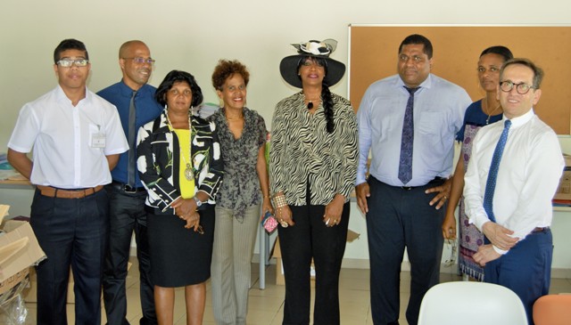 Avec le recteur de l'académie de Guadeloupe, la directrice de cabinet et l'IA-DAASEN des îles du Nord 